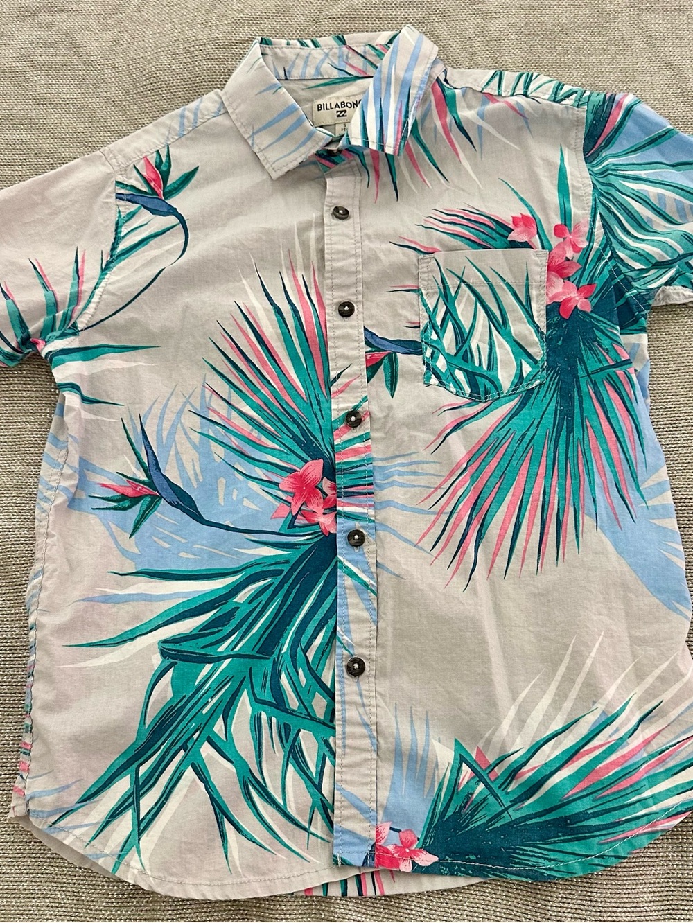 Billabong Boys Short Sleeve Tropical Button Up